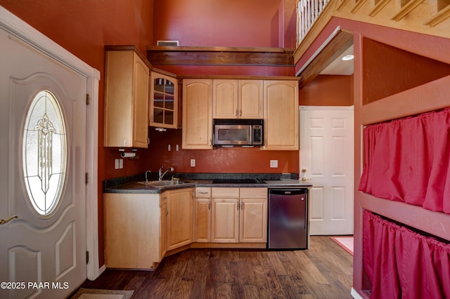205 S Arizona Ave, Prescott, AZ 86303 - garage with independent washer and dryer, a garage door opener, and freestanding refrigerator