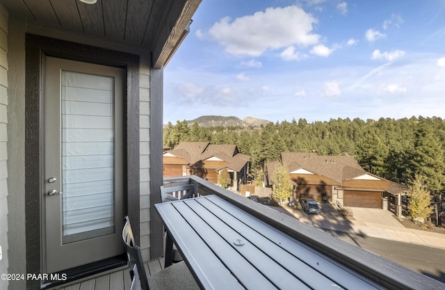 balcony with a mountain view