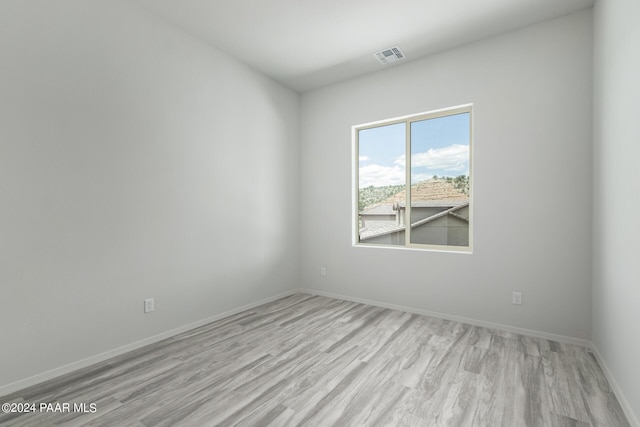 empty room featuring light wood-type flooring