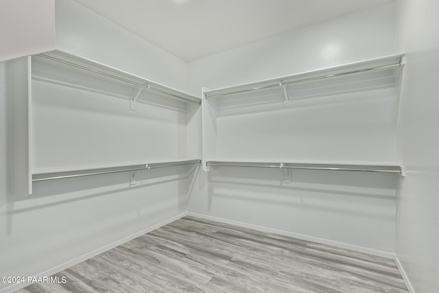 spacious closet with hardwood / wood-style flooring