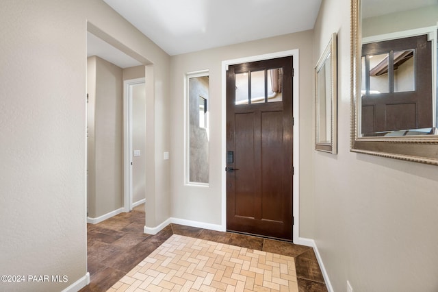 entrance foyer with hardwood / wood-style floors