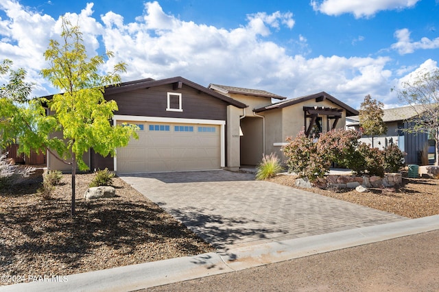 view of front of home featuring a garage