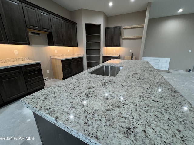 kitchen with light stone counters