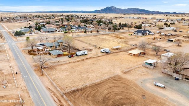 bird's eye view featuring a mountain view and a desert view