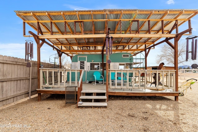wooden terrace with fence