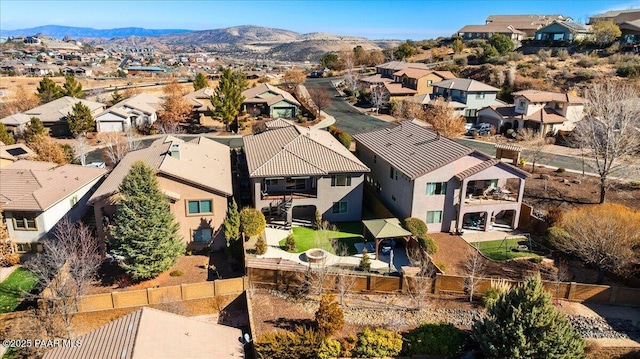 bird's eye view featuring a mountain view