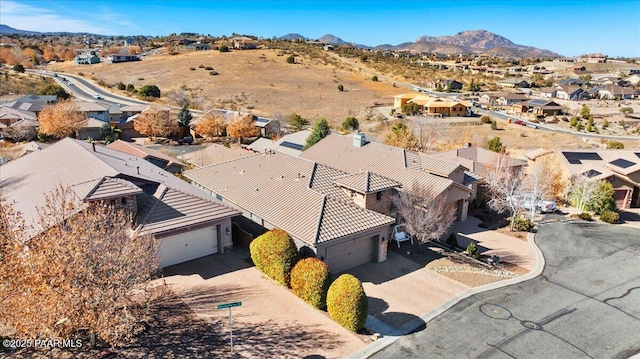 bird's eye view featuring a mountain view