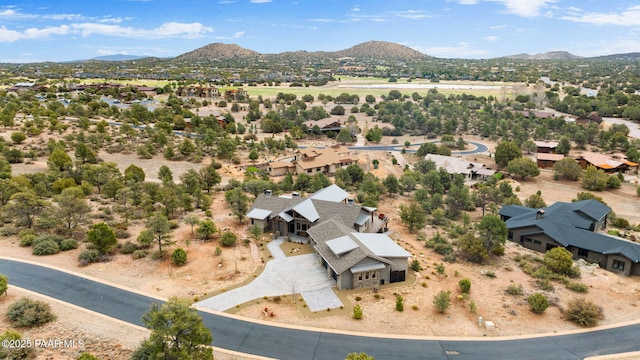 drone / aerial view with a mountain view