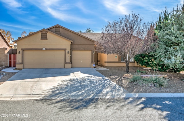 view of front of house with a garage