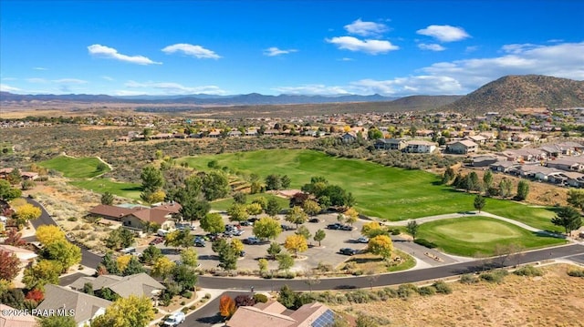 birds eye view of property featuring a mountain view