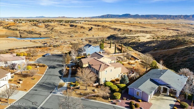 drone / aerial view with a mountain view