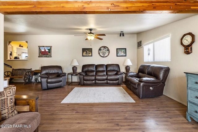 1819 Mountain View Ln, Prescott, AZ 86301 - living room with a ceiling fan and wood finished floors