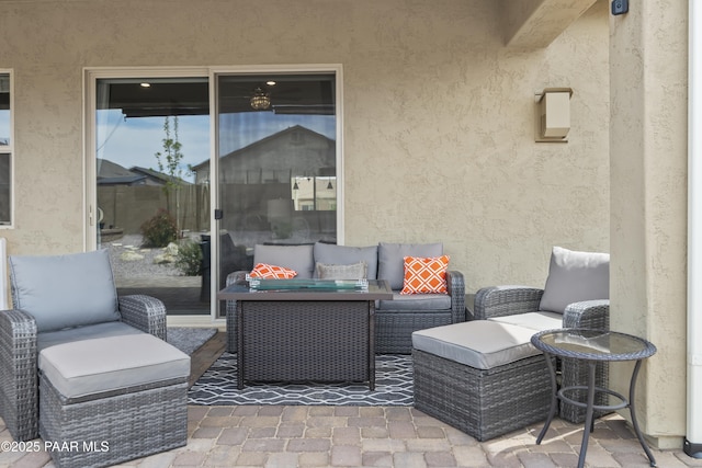 view of patio with an outdoor hangout area
