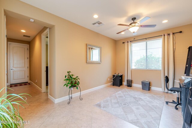 1646 Constable St, Prescott, AZ 86301 - office with a ceiling fan, light tile patterned floors, and recessed lighting