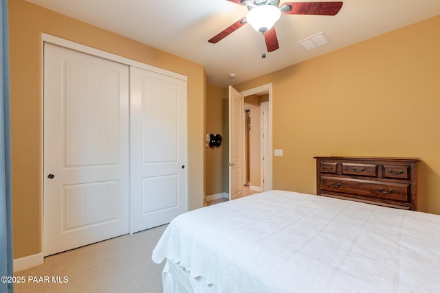 1646 Constable St, Prescott, AZ 86301 - bedroom with a closet, carpet flooring, and ceiling fan