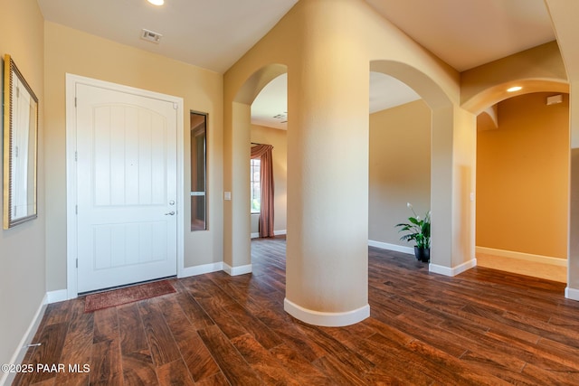 1646 Constable St, Prescott, AZ 86301 - foyer featuring dark wood finished floors and arched walkways