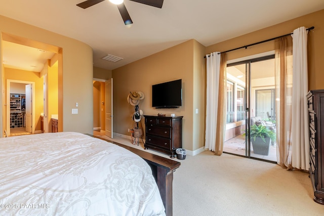 1646 Constable St, Prescott, AZ 86301 - carpeted bedroom featuring access to exterior and ceiling fan