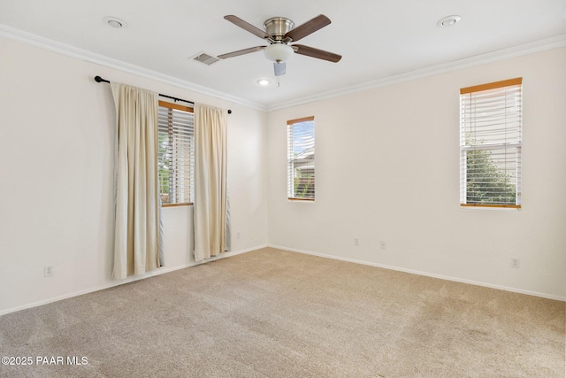 7070 E Lantern Ln, Prescott Valley, AZ 86314 - unfurnished room featuring crown molding, ceiling fan, carpet, and recessed lighting