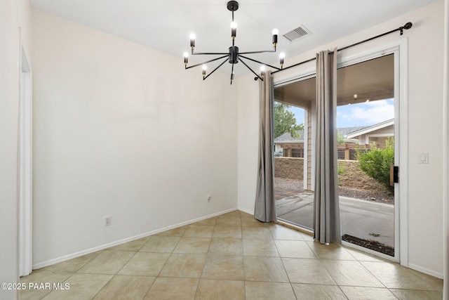 7070 E Lantern Ln, Prescott Valley, AZ 86314 - unfurnished dining area with a chandelier and baseboards