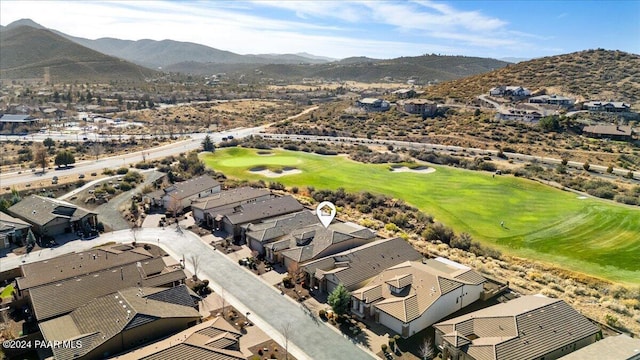 aerial view with a mountain view