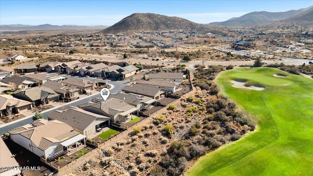 aerial view with a mountain view