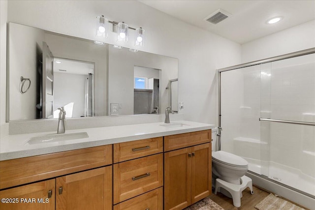 4956 E Ramada Dr, Prescott, AZ 86301 - bathroom with double vanity and a shower stall