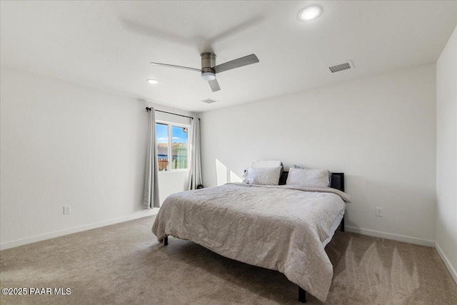 4956 E Ramada Dr, Prescott, AZ 86301 - bedroom with carpet floors, recessed lighting, and a ceiling fan