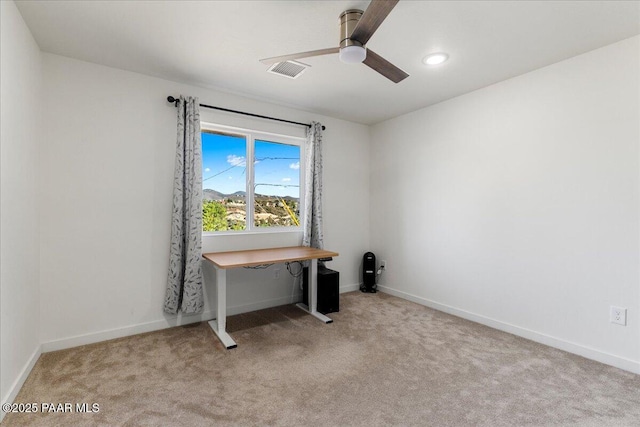 4956 E Ramada Dr, Prescott, AZ 86301 - unfurnished office with a ceiling fan, carpet floors, and recessed lighting