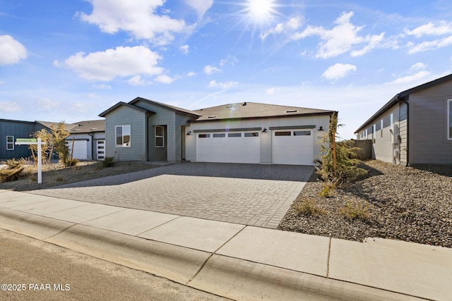 view of front of property featuring a garage