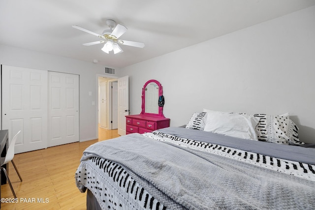1210 Tanglewood Rd, Prescott, AZ 86303 - bedroom featuring light wood-style flooring, a closet, and ceiling fan