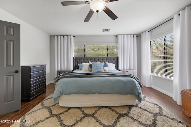 1210 Tanglewood Rd, Prescott, AZ 86303 - bedroom featuring wood finished floors, baseboards, and ceiling fan