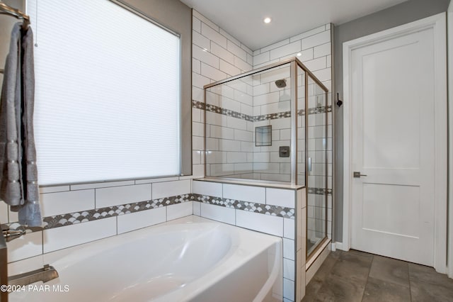 5393 Crescent Edge Dr, Prescott, AZ 86301 - bathroom featuring a garden tub, a stall shower, recessed lighting, and plenty of natural light
