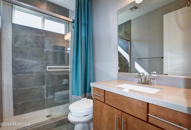 5393 Crescent Edge Dr, Prescott, AZ 86301 - full bath with a shower stall, toilet, and vanity