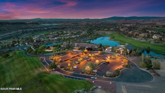 1634 Addington Dr, Prescott, AZ 86301 - aerial view at dusk of a water and mountain view, golf course view, and a residential view
