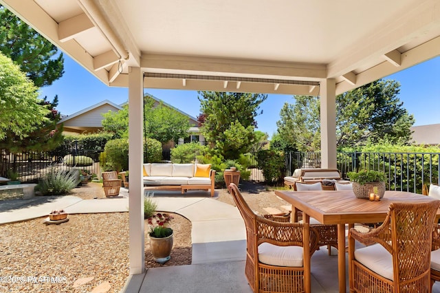 1634 Addington Dr, Prescott, AZ 86301 - view of patio / terrace with outdoor dining space and an outdoor hangout area