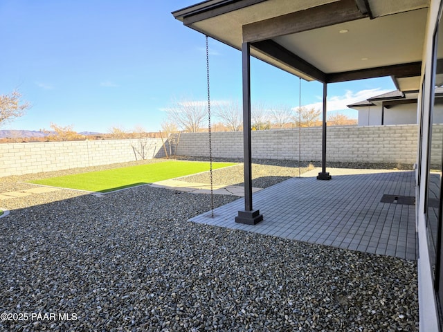 view of yard with a patio area