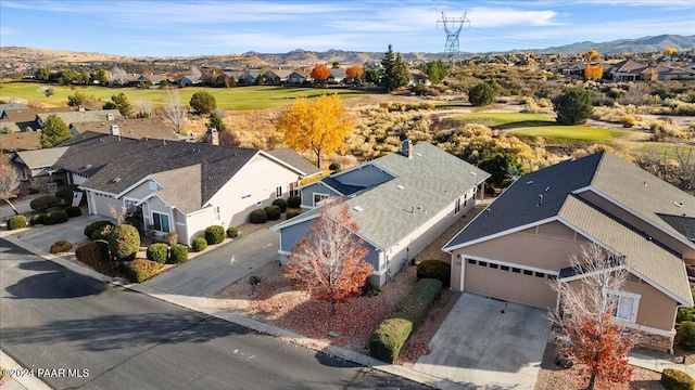 bird's eye view with a mountain view