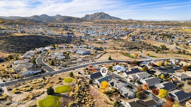 aerial view with a mountain view