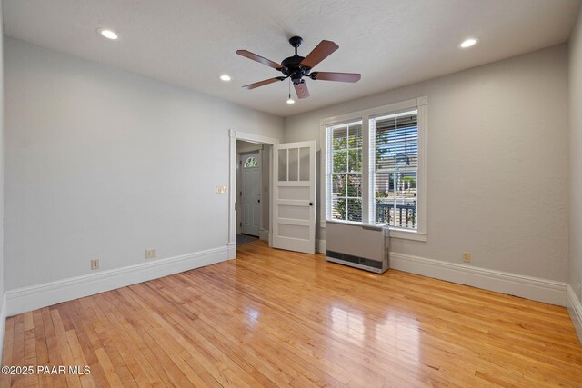 213 N Virginia St, Prescott, AZ 86301 - spare room with baseboards, hardwood / wood-style flooring, a ceiling fan, and recessed lighting