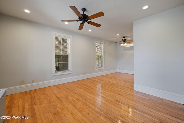 213 N Virginia St, Prescott, AZ 86301 - empty room with light wood-style floors, recessed lighting, baseboards, and ceiling fan