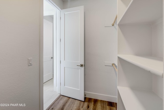 spacious closet with light wood-type flooring