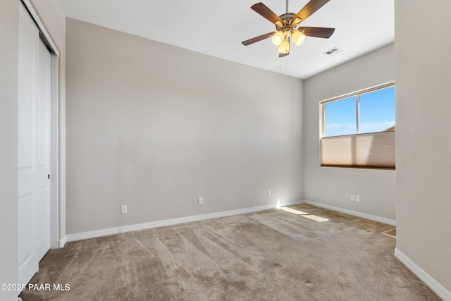 4726 N Salem Pl, Prescott Valley, AZ 86314 - unfurnished bedroom featuring carpet flooring, a closet, baseboards, and ceiling fan