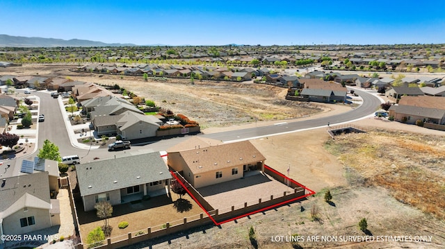 4726 N Salem Pl, Prescott Valley, AZ 86314 - aerial perspective of suburban area with property boundaries highlighted and mountains