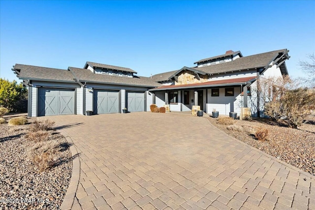 view of front of home with a garage