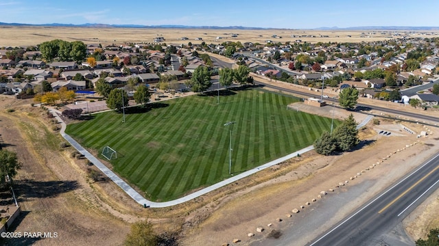 aerial view with a mountain view and a residential view