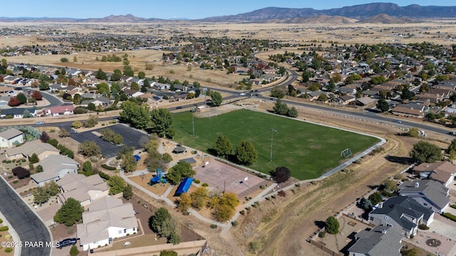 aerial view with a residential view and a mountain view