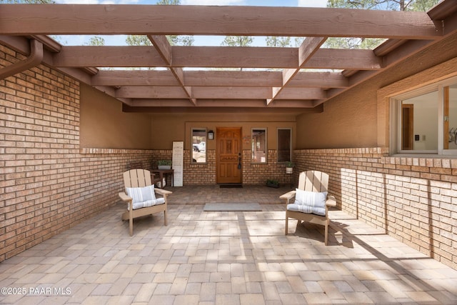 view of patio / terrace with a pergola