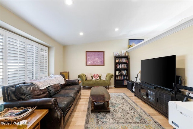 living room featuring light hardwood / wood-style floors