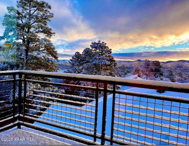 balcony with a mountain view