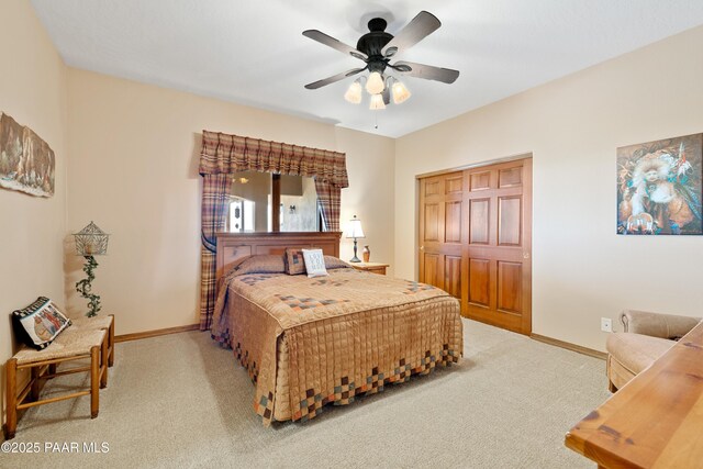 1515 N Happy Valley Rd Unit 3 & 4, Prescott, AZ 86305 - bedroom featuring light colored carpet, a ceiling fan, and a closet